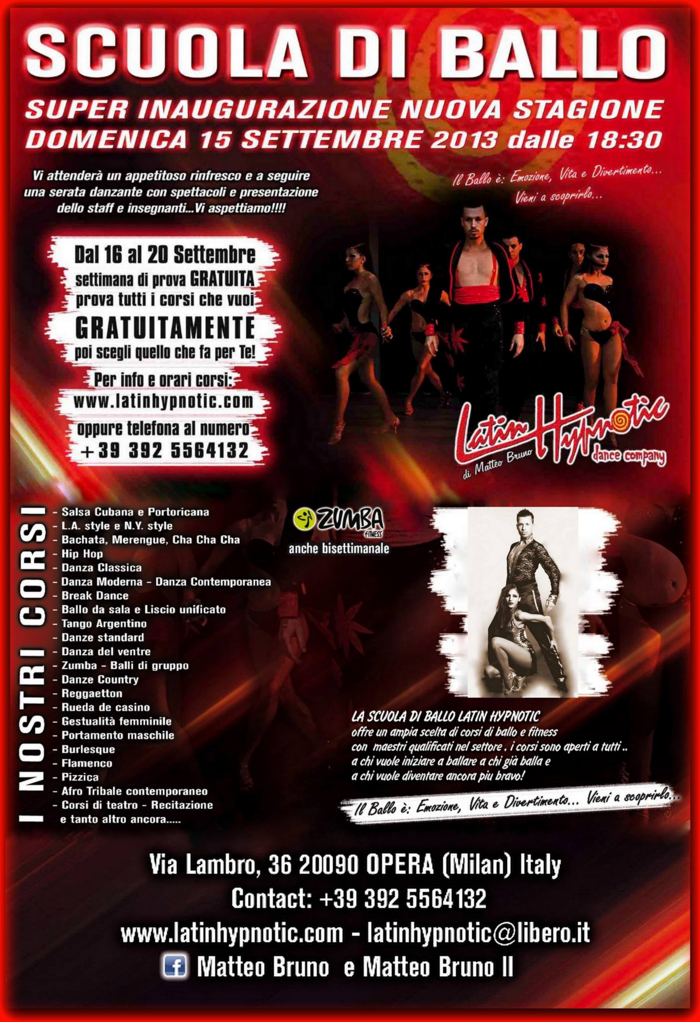 SCUOLA DI BALLO ((( LATIN HYPNOTIC )))-NUOVA STAGIONE 2013 14
