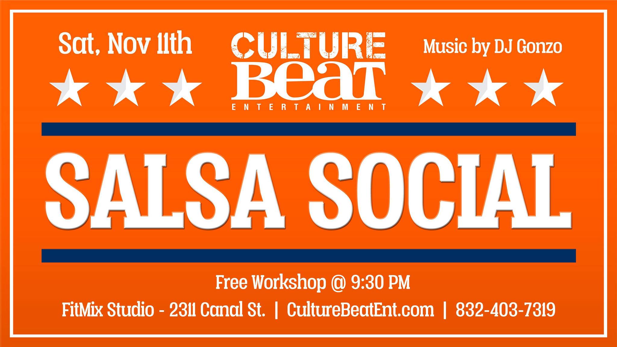 Culture Beat Salsa & Bachata Social SAT, NOV 11th