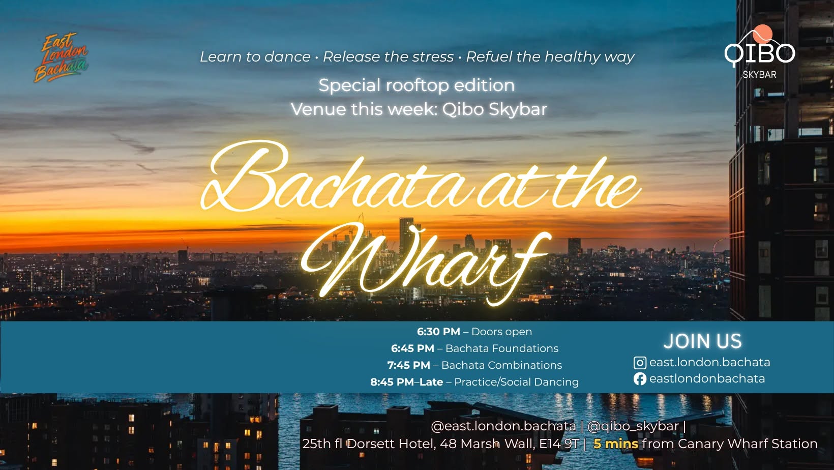 Bachata at the Wharf Meet people • Learn to dance • Enjoy great vibes