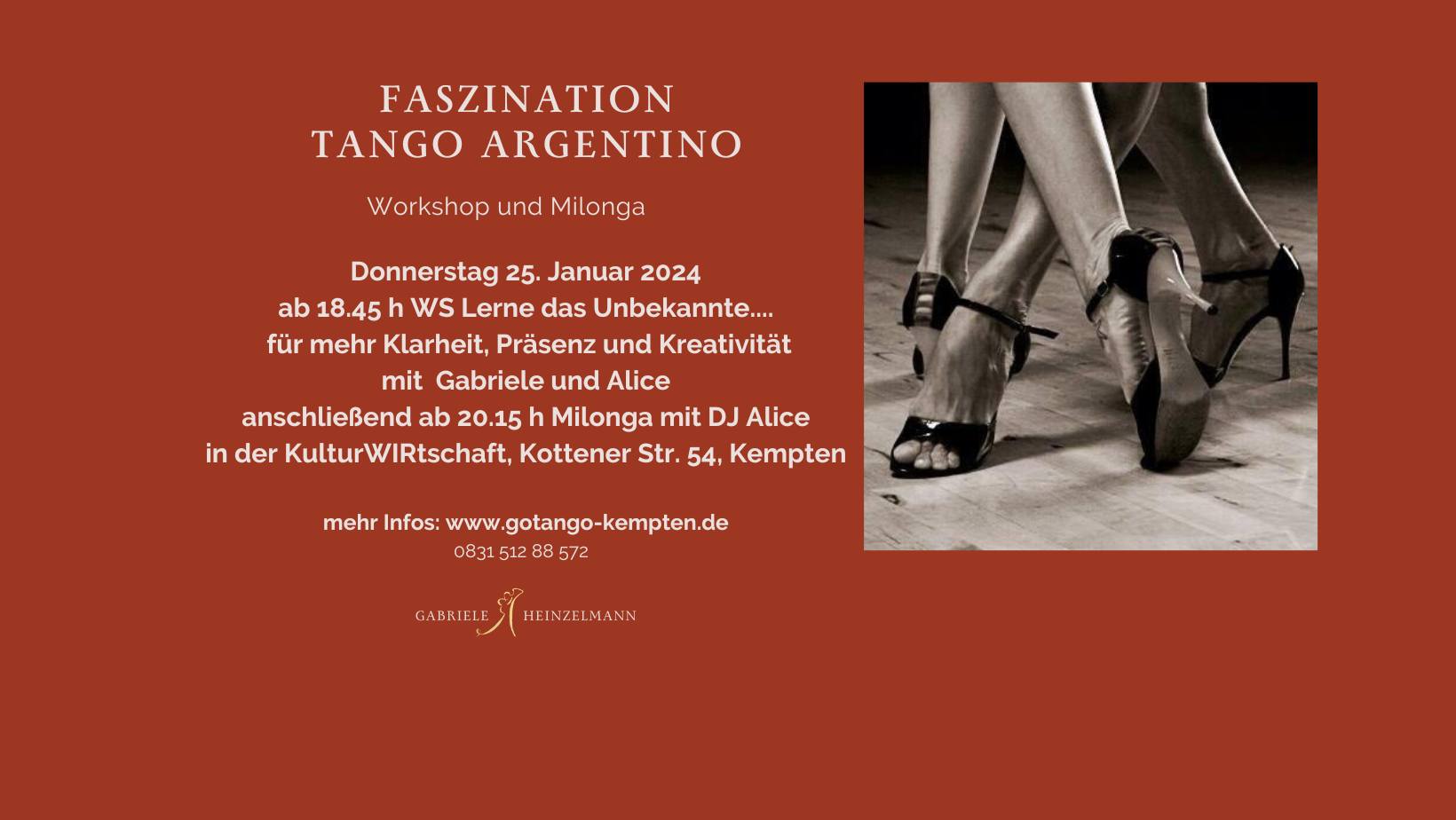 Workshop und Milonga "Spiel mit den Rollen" mit Gabriele und Alice