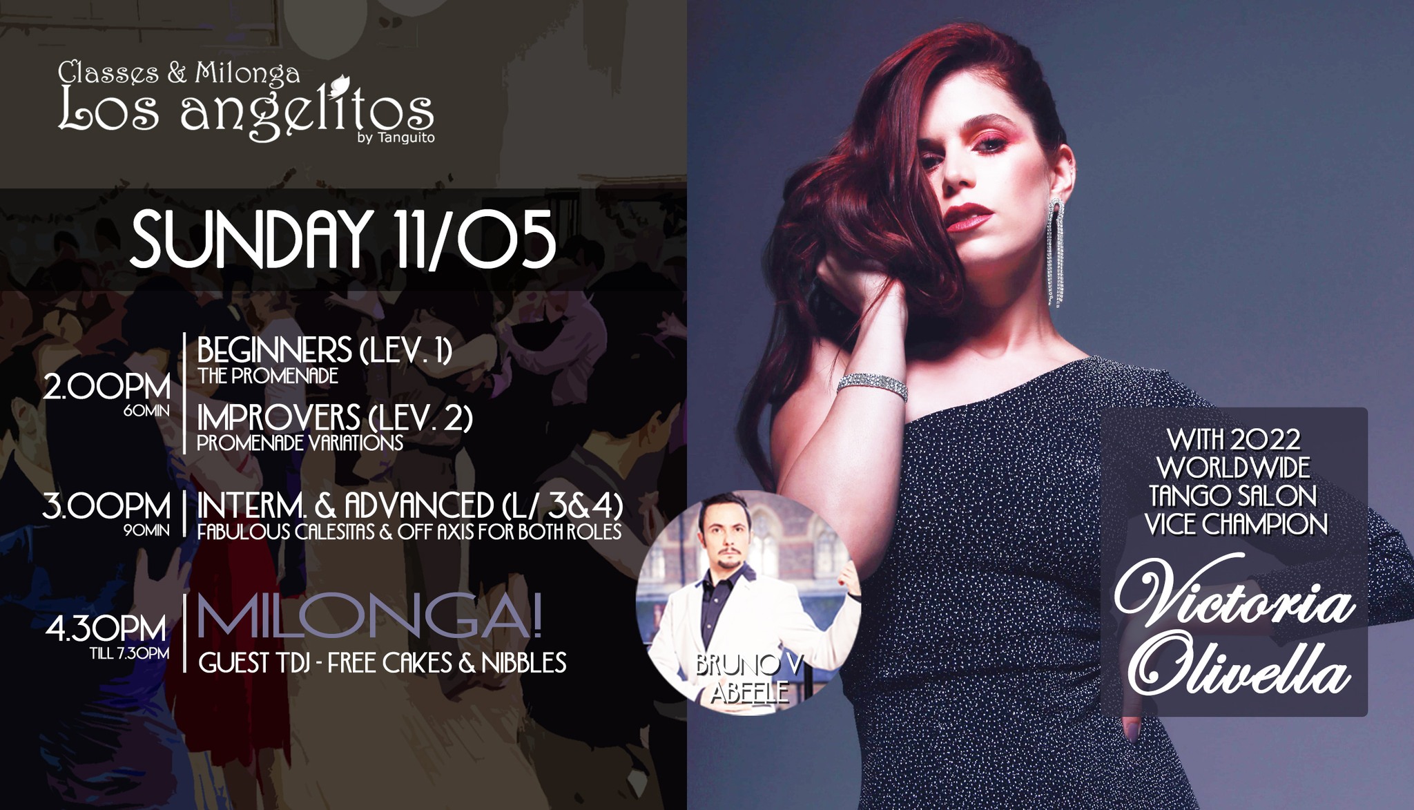 11 05 Los Angelitos with 2022 Worldwide Tango Salon Vice Champion VICTORIA OLIVELLA & Guest TDJ