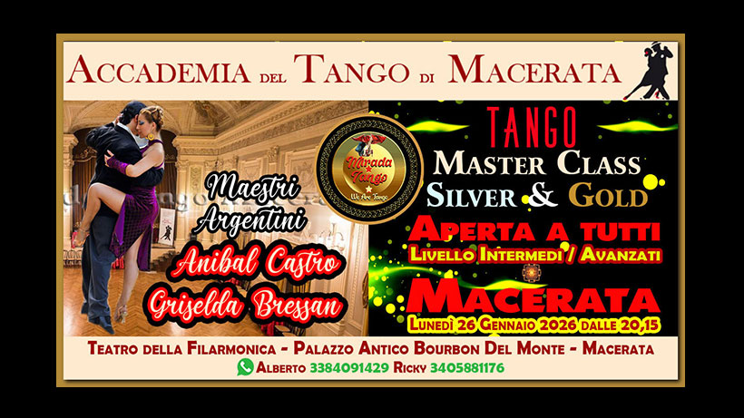 💃Tango Master Class aperta a tutti con Anibal Castro e Griselda Bressan