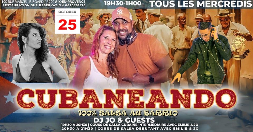Cubaneando - 100% SALSA AU BARRIO Tous les mercredis ! Mercredi 25 Octobre