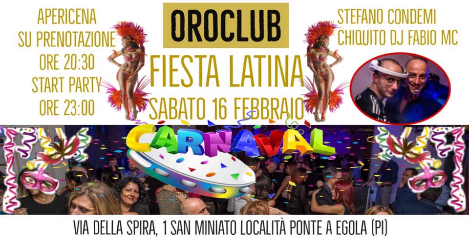 *Sabato 16 Febbraio* FIESTA LATINA