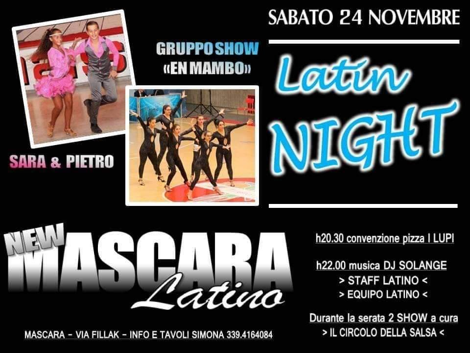 Sabato 24 Nov Serata Latina