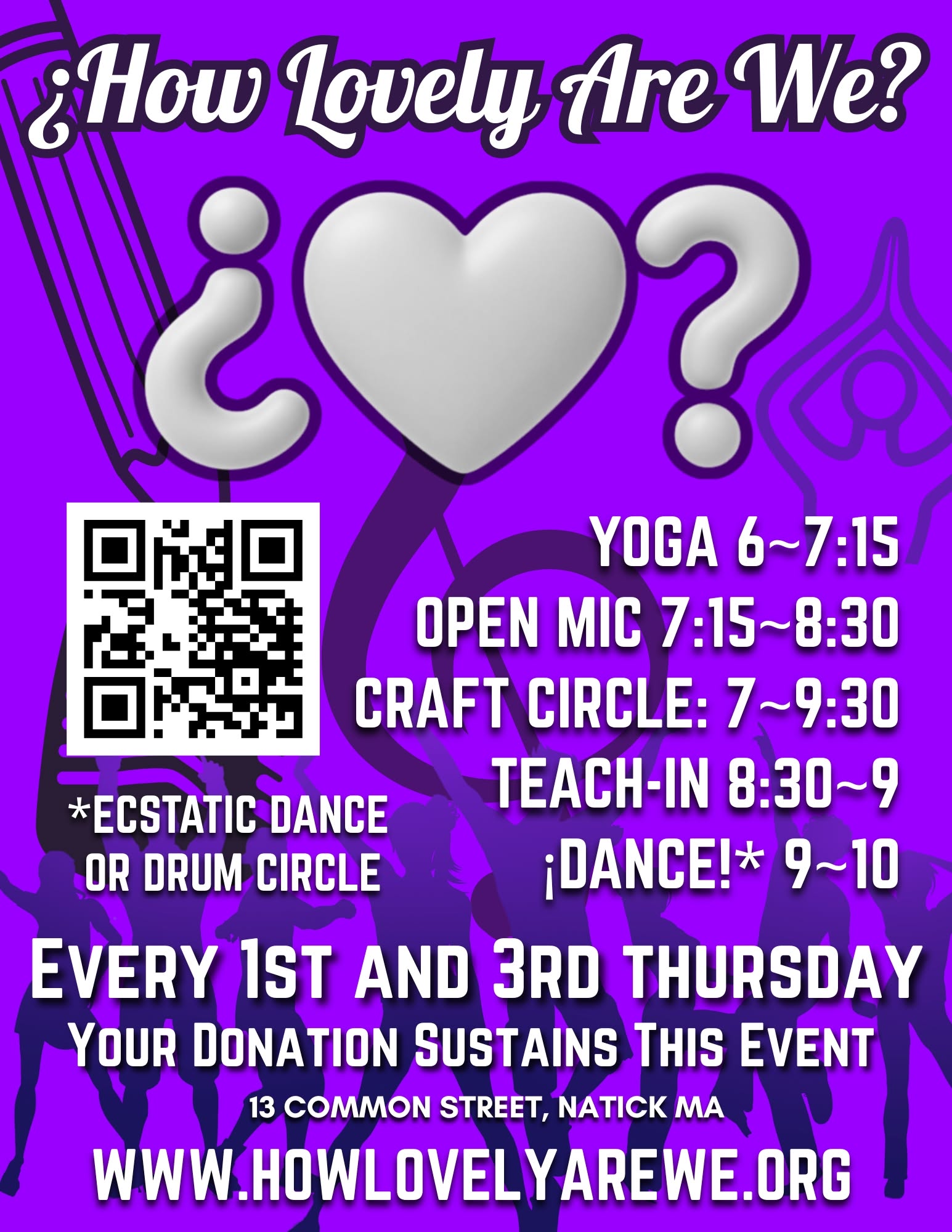 ¿How Lovely Are We? evening of YOGA, OPEN MIC, TEACH-IN & ECSTATIC DANCE