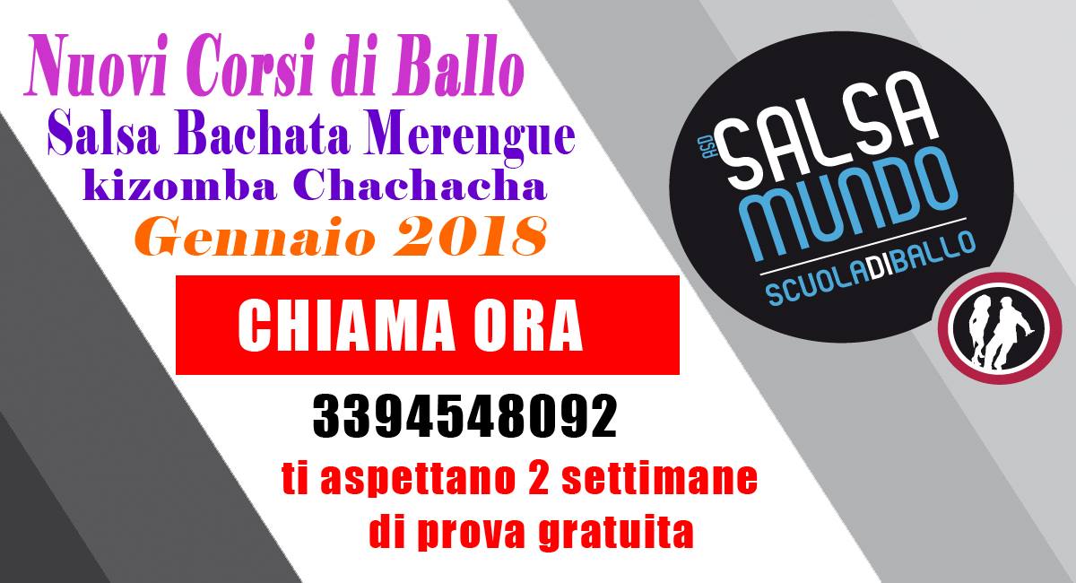 Nuovi Corsi da Gennaio. Salsa, Bachata,Kizomba,Merengue