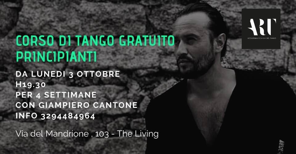 Corso di Tango Gratuito - liv beginner - da Lun 3 ottobre h19.30 - per 4 settimane -