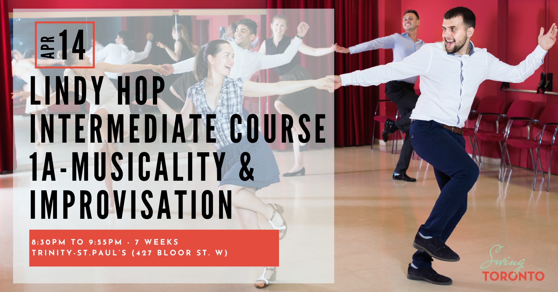Lindy Hop Intermediate 1A Course - Musicality & Improv! Starts Tuesday April 14, 7 Weeks!