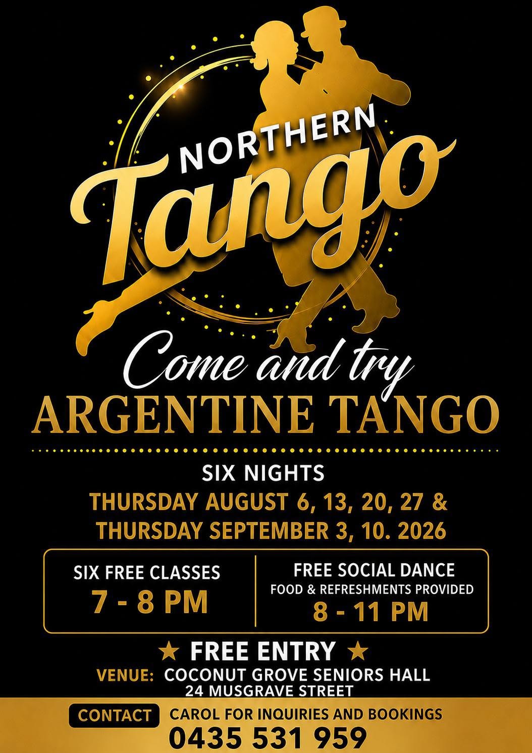 Come and Try Argentine Tango 6 FREE classes