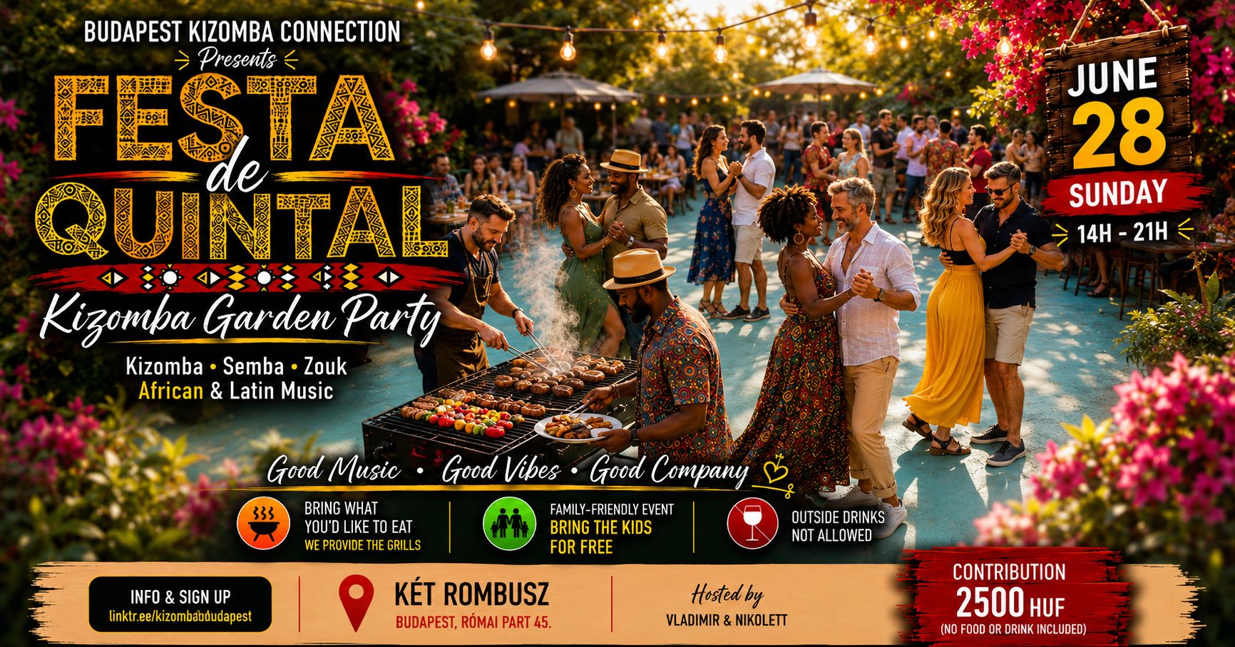 ELNAPOLVA POSTPONED FESTA DE QUINTAL Kizomba Garden Party a Római-parton