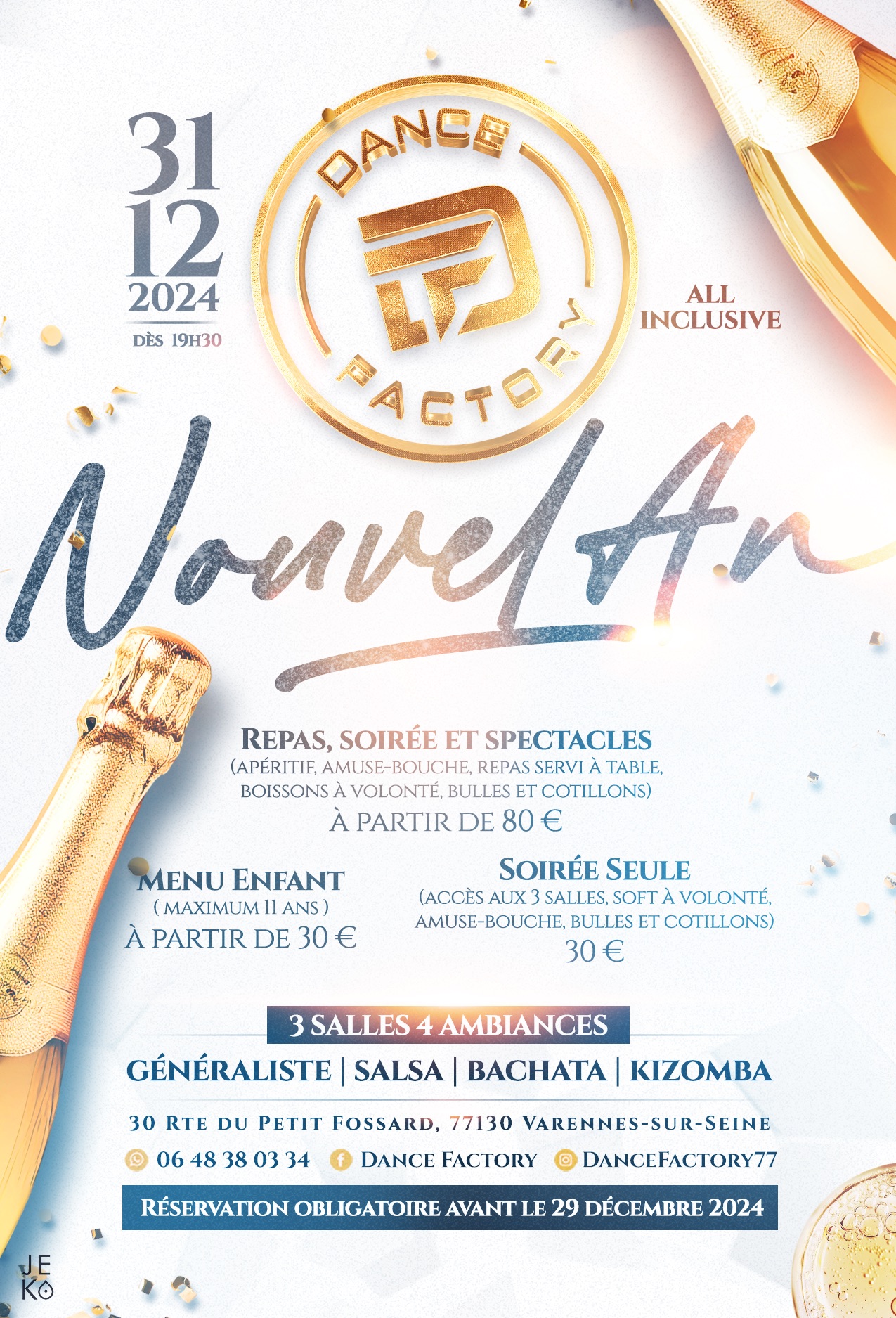 Réveillon - All inclusive - Dance Factory 🌟Nouvel an 2025 🪩