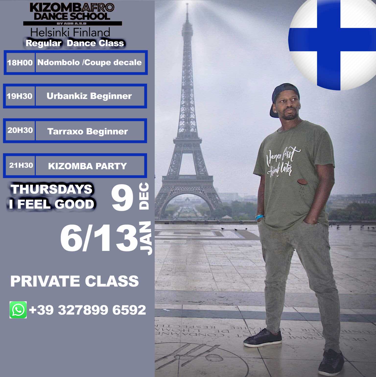 HELSINKI KIZOMBAFRO DANCE SCHOOL I REGULAR CLASS ON THURSDAYS