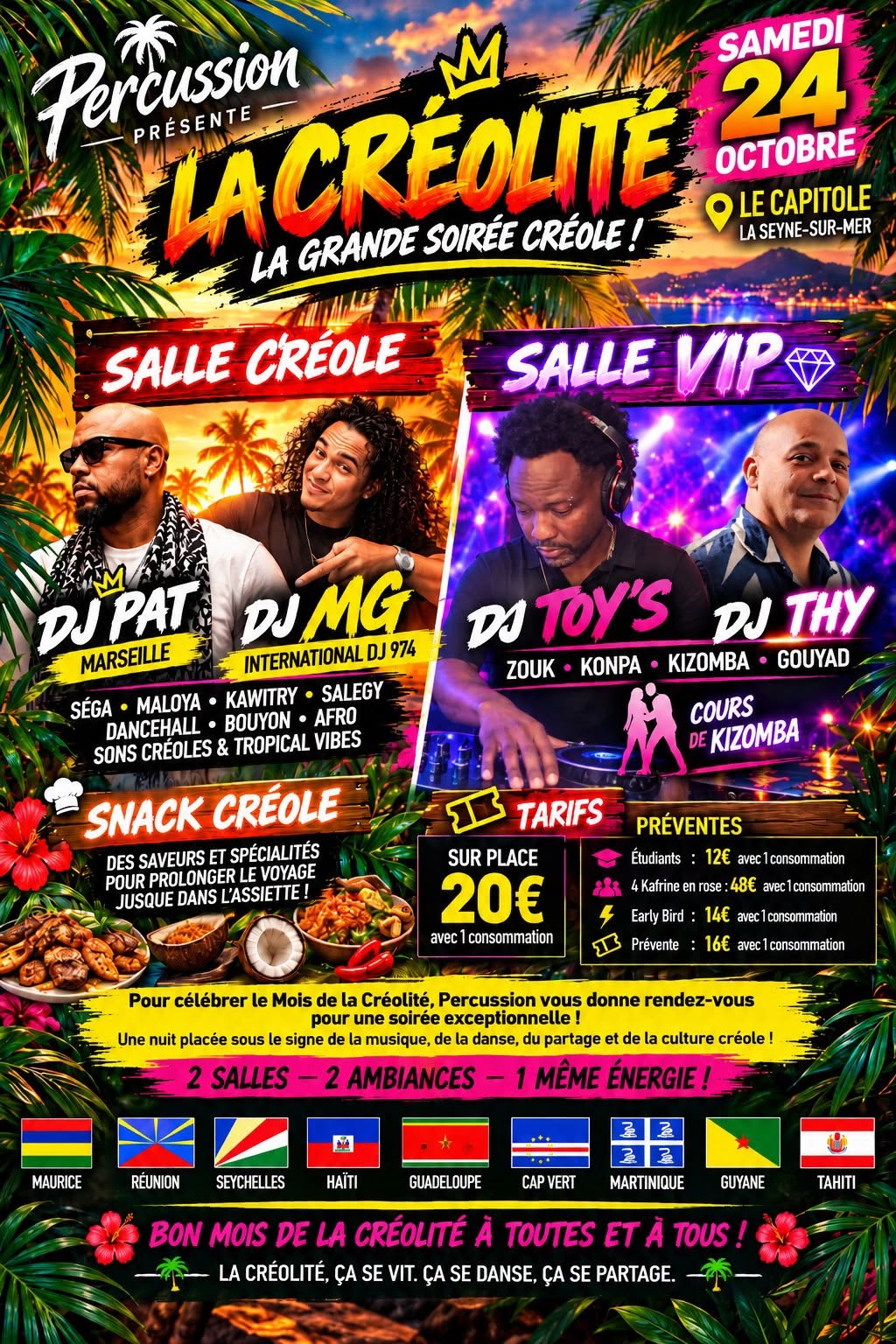 La Créolité - 1 salle Ambiance Créole 1 salle VIP Zouk Konpa Kiz - Dj MG 974 international