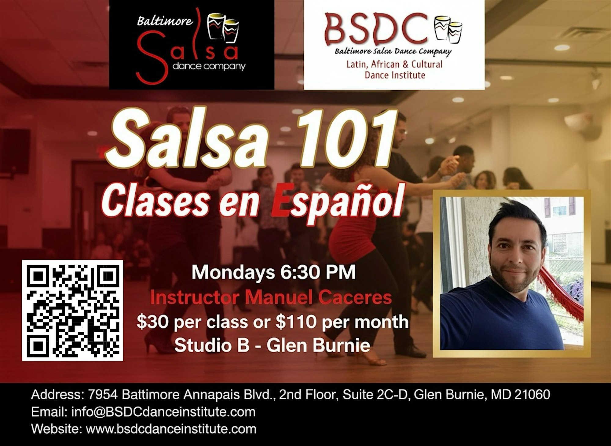 Nuevo Clases de Salsa 101 en Espanol! Mondays @6:30pm!