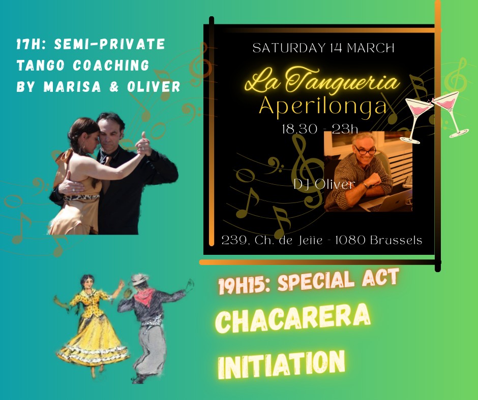 AperiLonga La Tangueria, free initiation CHACARERA & Pre-Milonga semi-private coaching