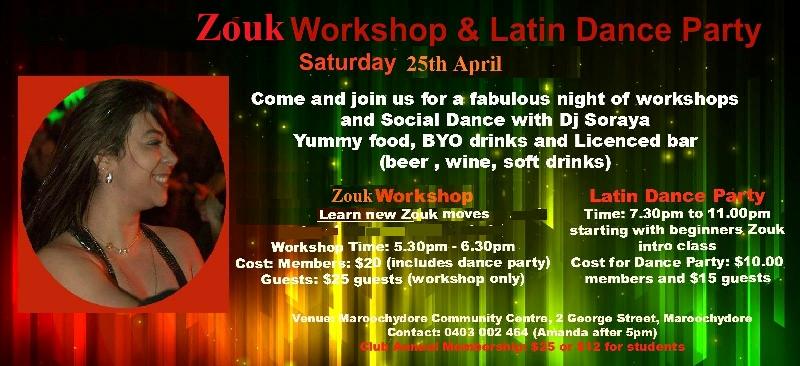Zouk Workshop and Dance Party with Soraya