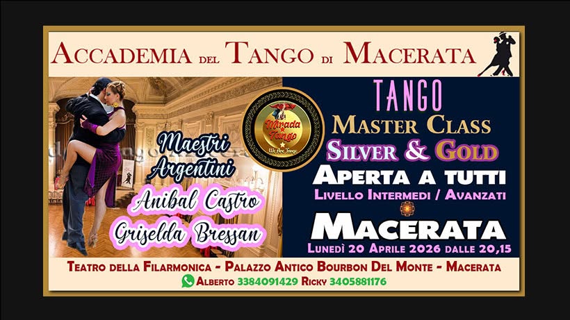 💃Tango Master Class aperta a tutti con Anibal Castro e Griselda Bressan