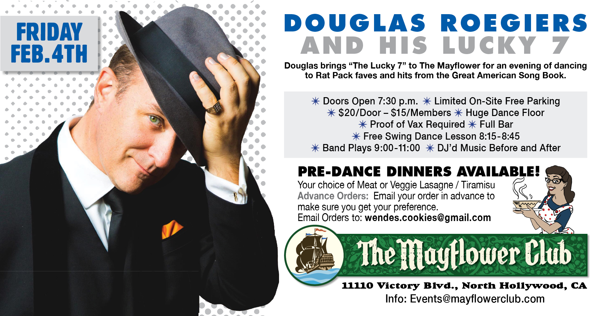 DOUGLAS ROEGIERS & HIS LUCKY 7 • DJ SAILOR MIKE • FREE SWING DANCE LESSON