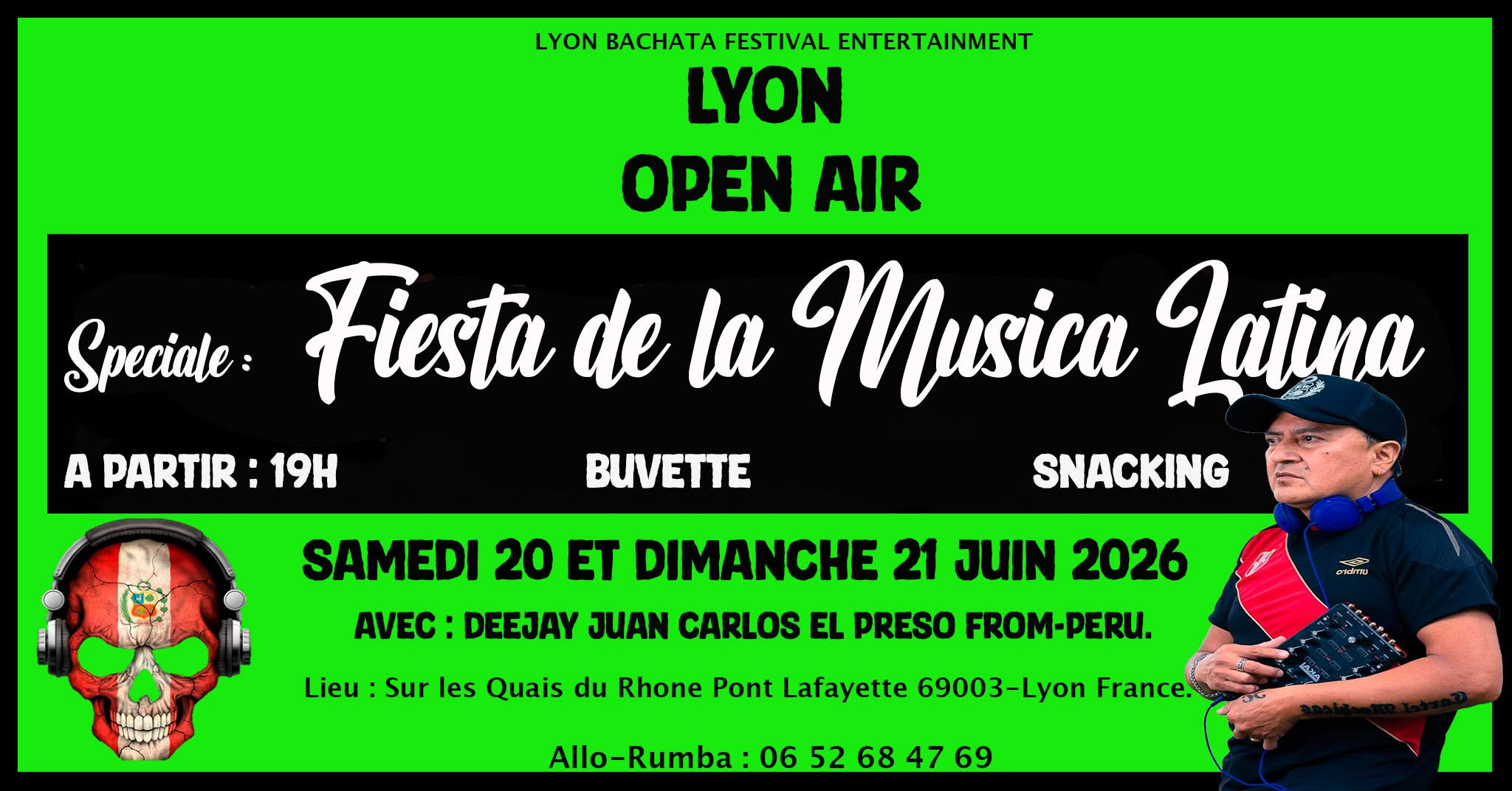Lyon Open Air soirée Speciale: Fiesta de la Musica Latina Samedi 20 et Dimanche 21 Juin 2026 France.