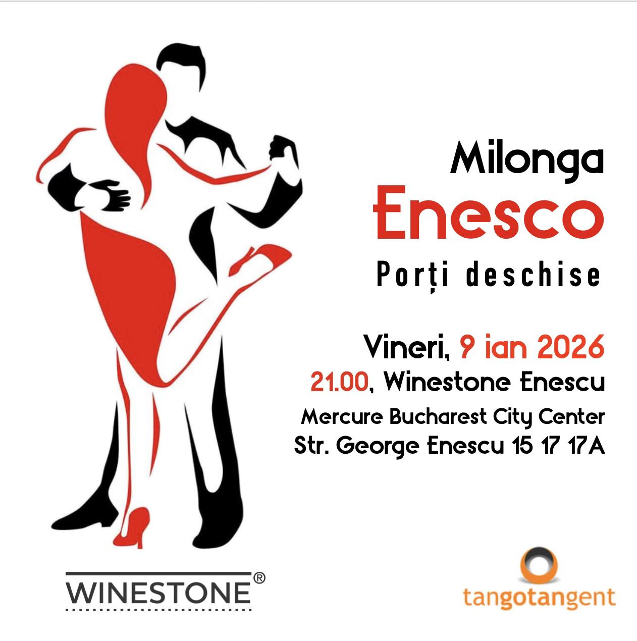 Milonga Enesco cu porți deschise - serată de tango argentinian cu ștaif :)