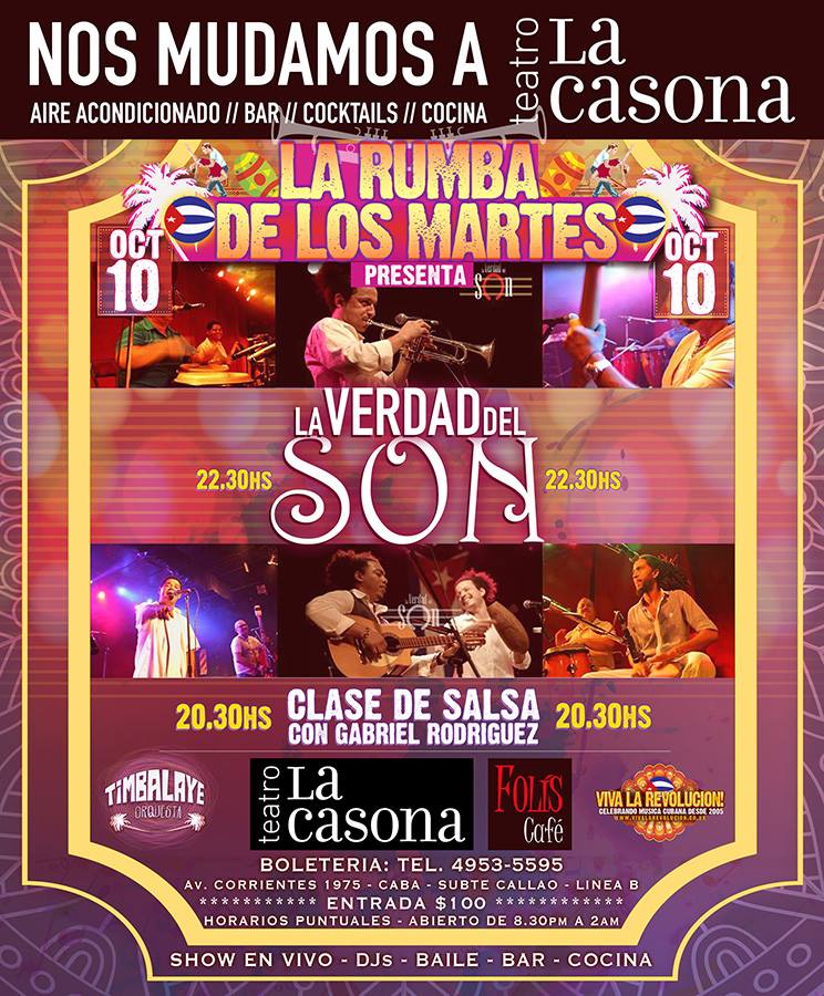 Nos mudamos. La rumba de los Martes en Teatro La Casona
