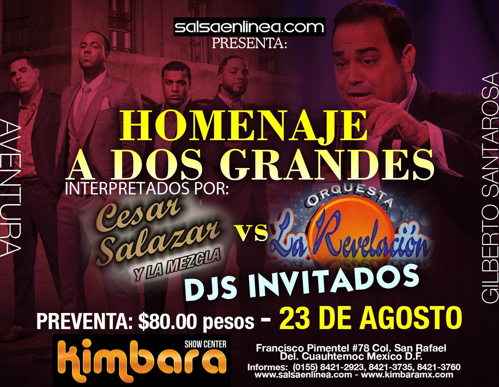 Homenaje a dos grandes: Aventura y Gilberto Santa Rosa, Gran Social en el Kimbara!