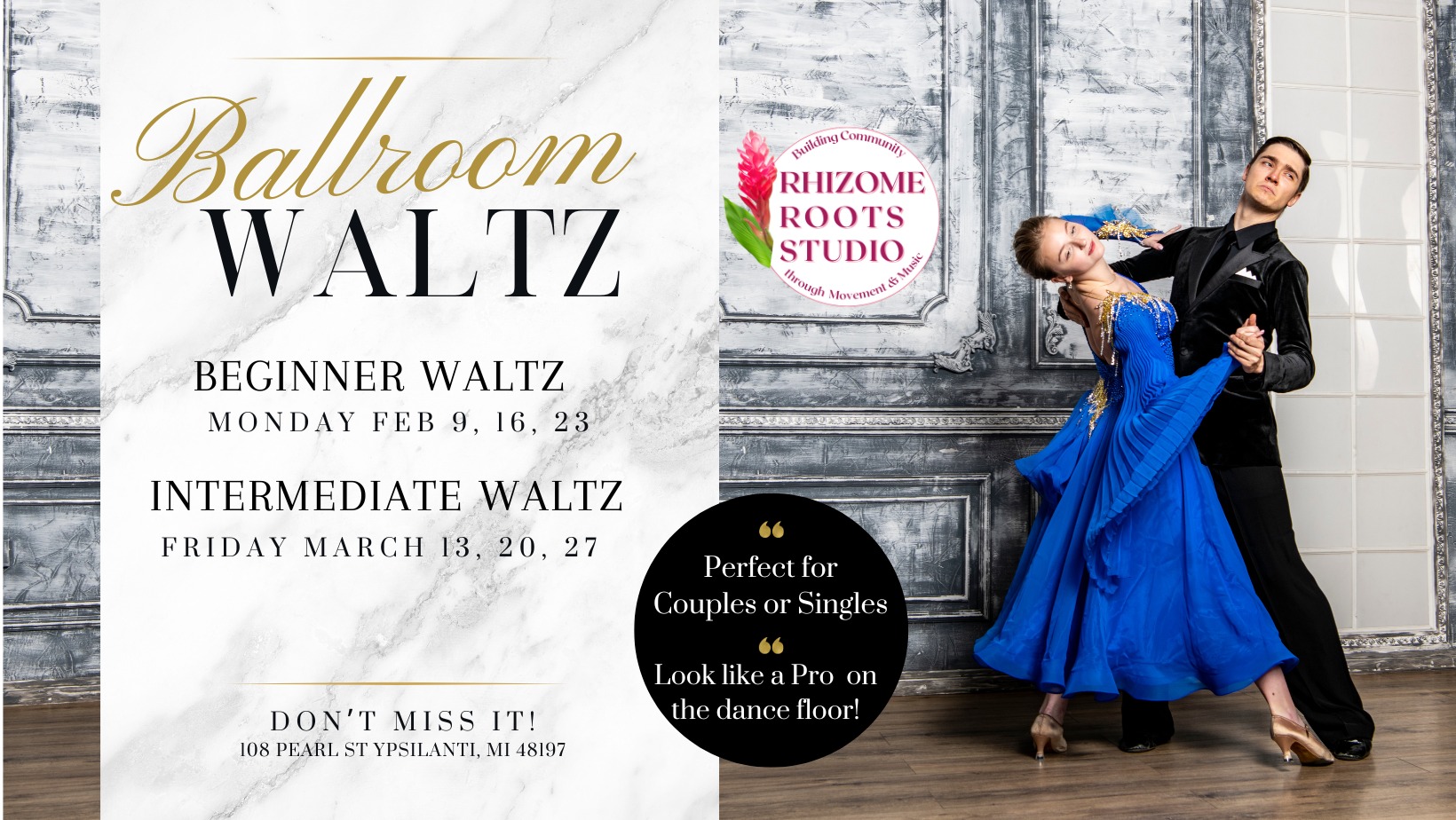 Smooth Ballroom Dance Classes : WALTZ (Beginner & Int.)
