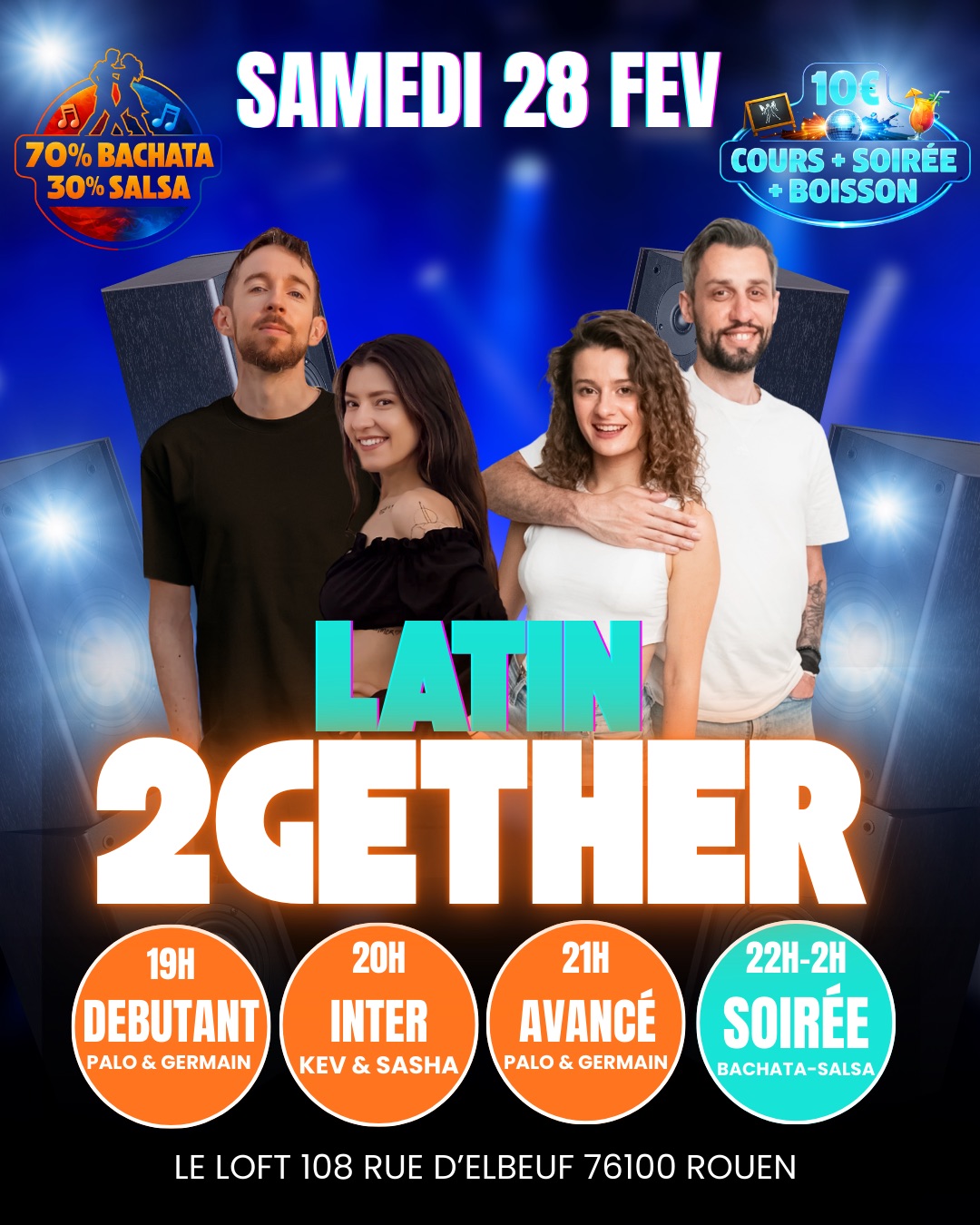 LATIN 2GETHER - 28 FรVRIER AU LOFT - PALOMA & GERMAIN - KEV & SASHA