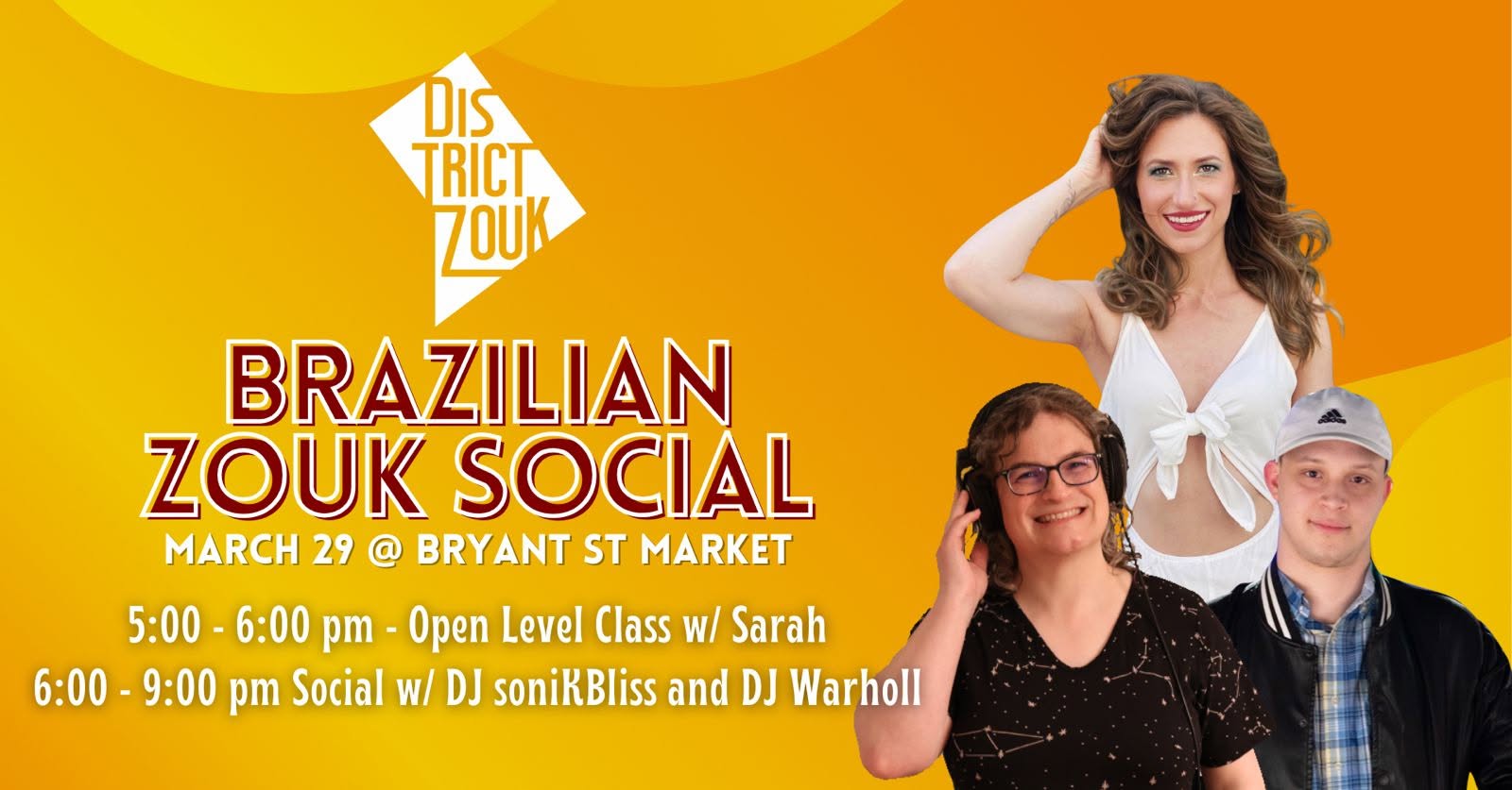 Brazilian Zouk Social w Sarah, DJ Warholl & DJ soniKBliss