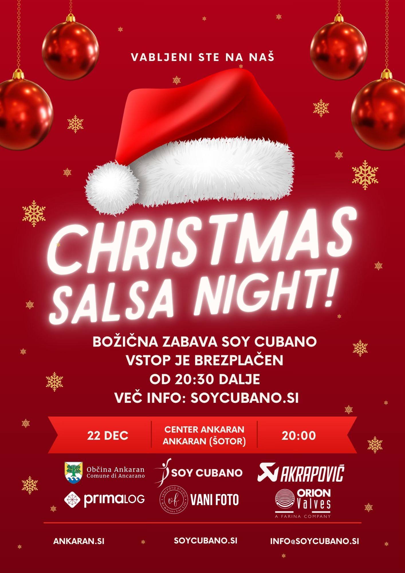 🎉 Prihaja "CHRISTMAS SALSA NIGHT" kluba SOY CUBANO! 🇨🇺🎄