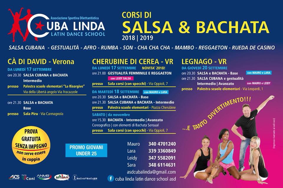NUOVI CORSI 2018 2019 Cuba Linda Asd e Kizomba Verona