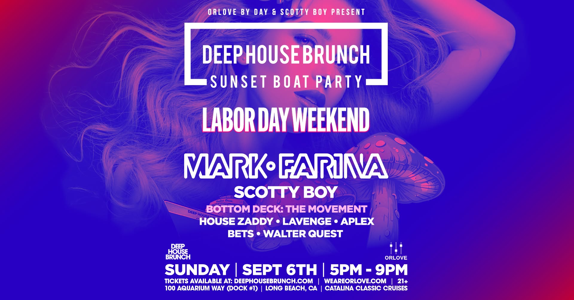 Mark Farina Deep House Brunch Boat Party Sun 9 6