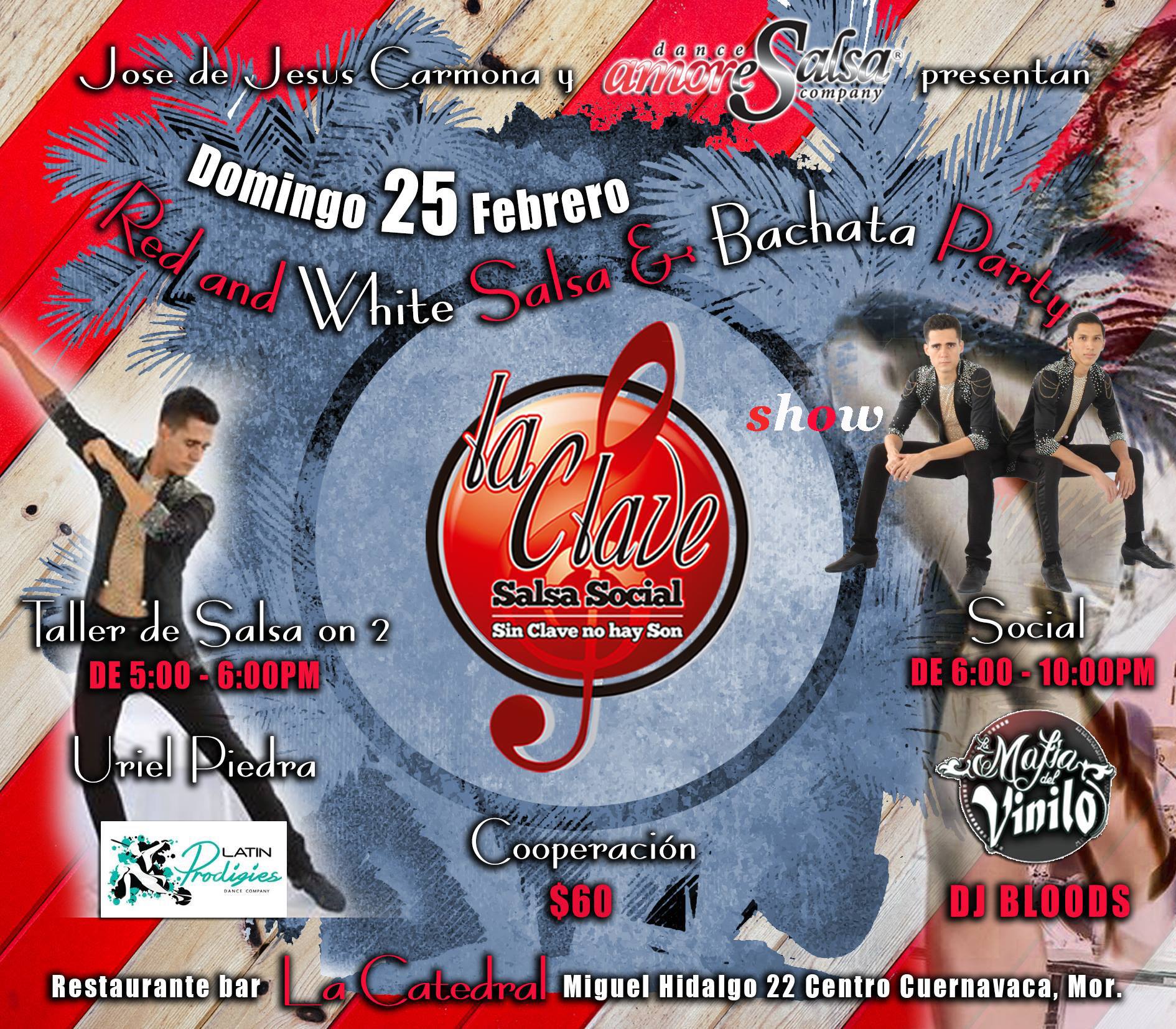 Red and white salsa y bachata party