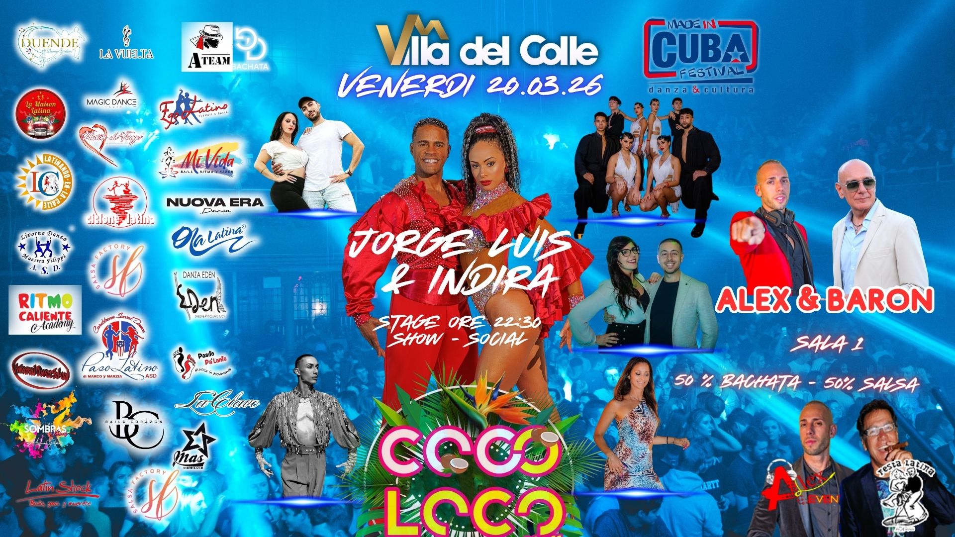 Venerdi 20 03 26 Jorge Luis & Indira CocoLoco Latino @Villa del Colle