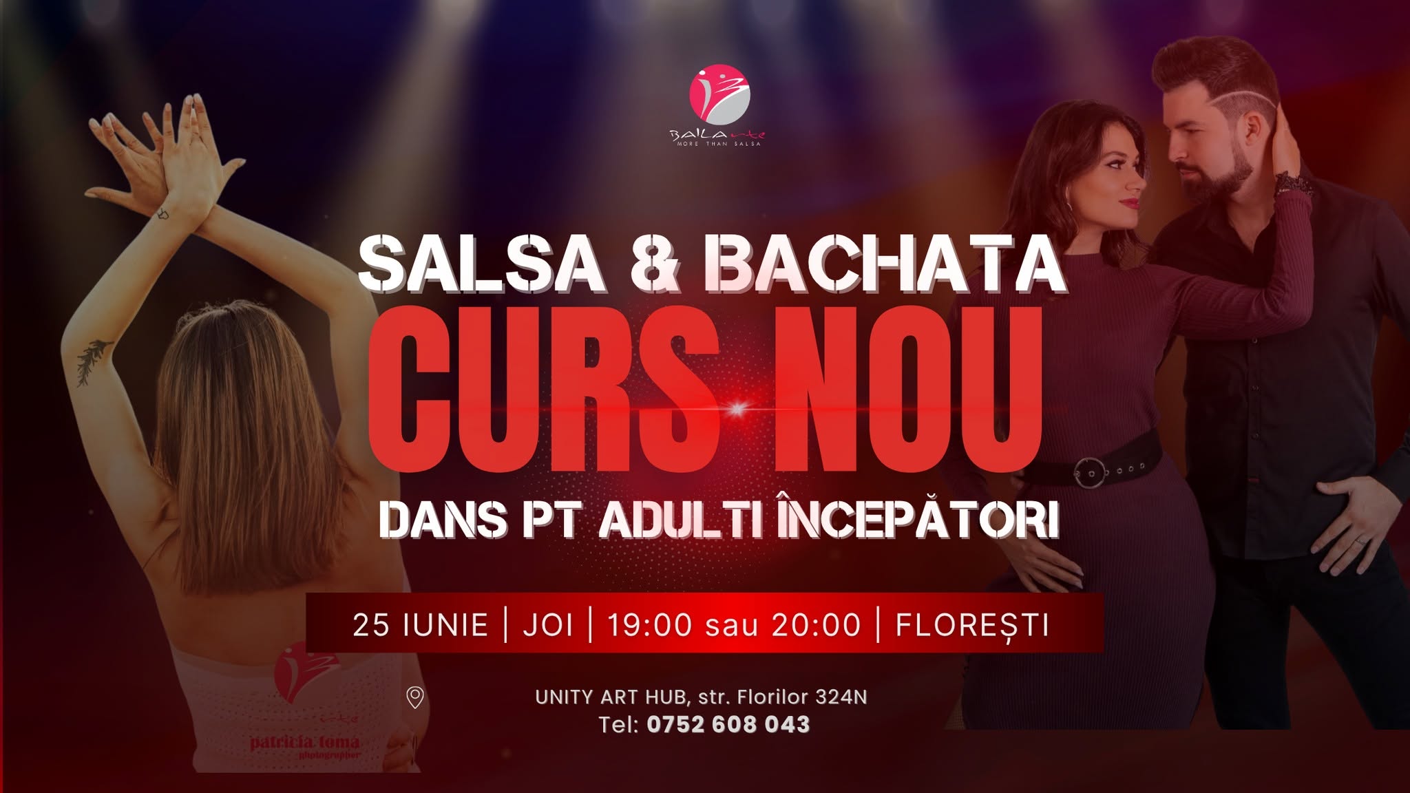 CURS SALSA & BACHATA ÎNCEPĂTORI 25 IUNIE FLOREȘTI