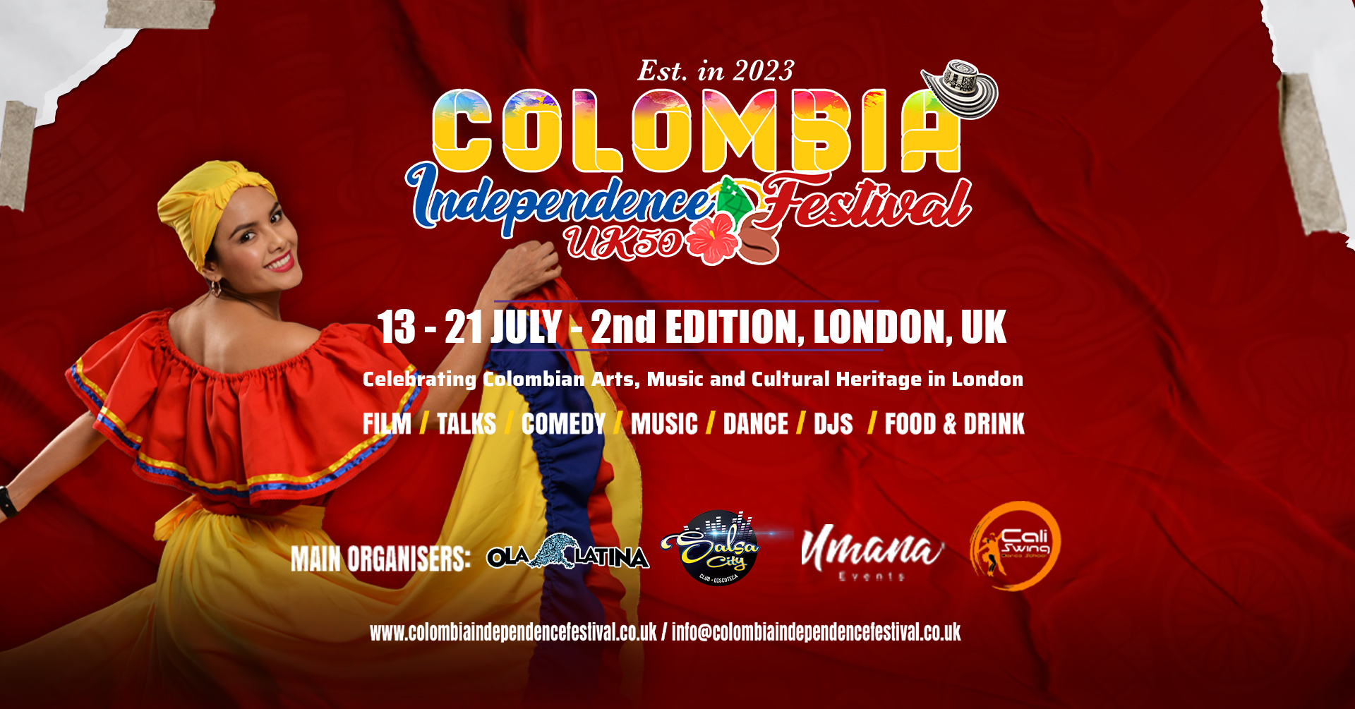 COLOMBIA INDEPENDENCE FESTIVAL 2024 13 to 21 JULY LONDON