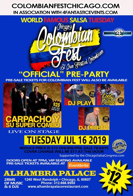 Colombian Fest Pre-Party Tuesday ft. Carpacho y Super Combo