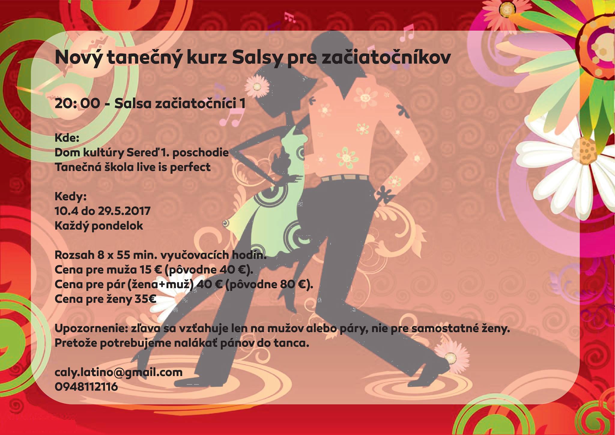 Seredi - Nový tanečný kurz Salsy pre začiatočníci