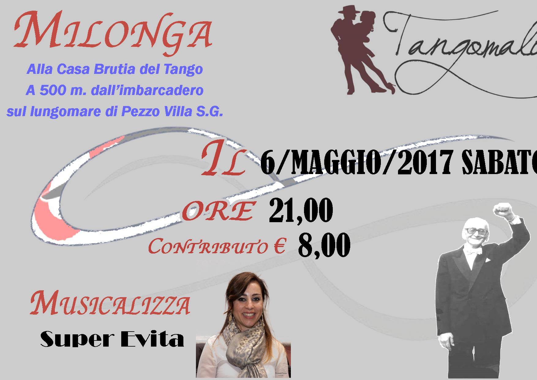 Sabato 6 Maggio torna la Milonga di Tangomalia