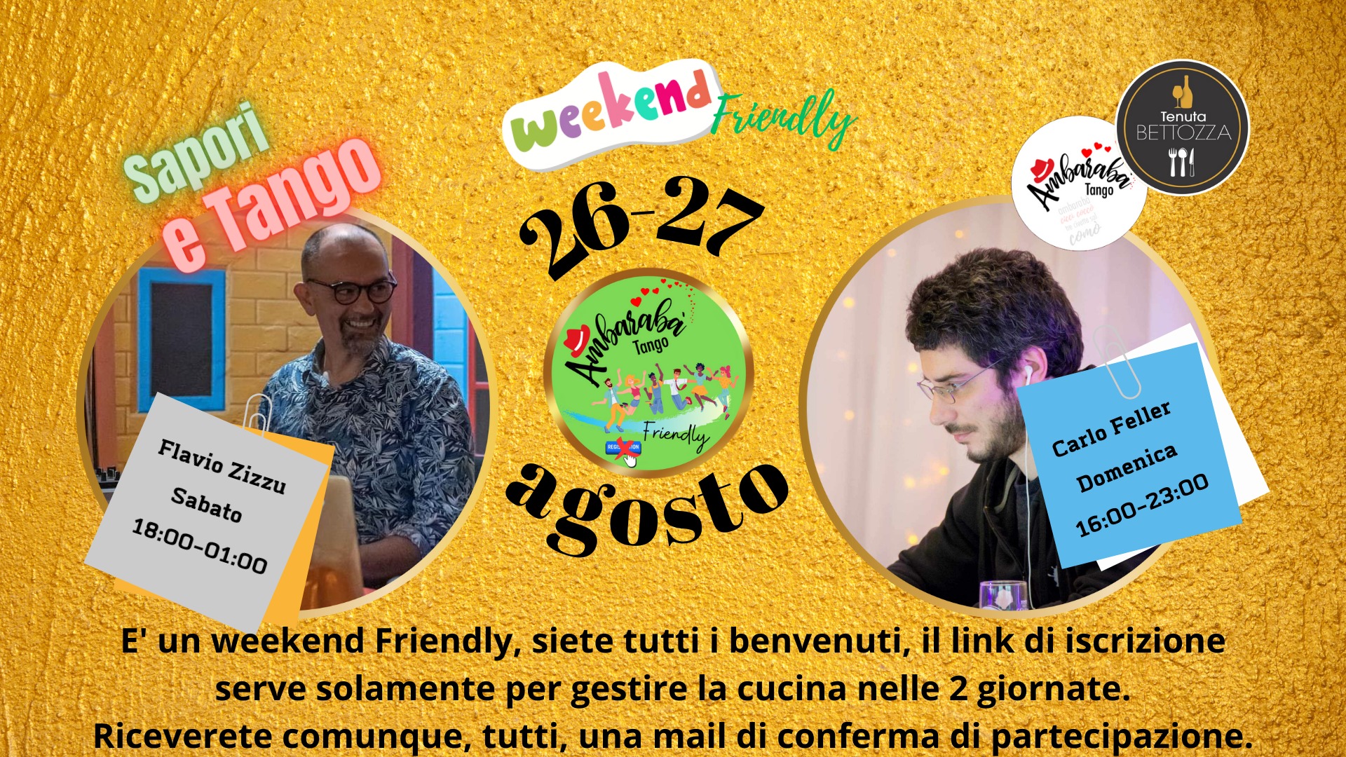 Sapori & Tango weekend 26-27 agosto