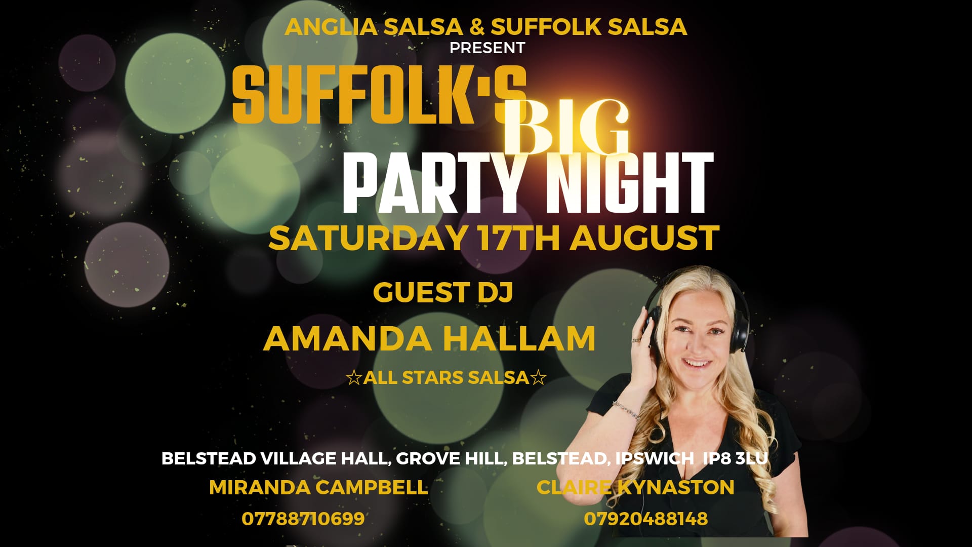 Suffolk's BIG Party Night with Special Guest DJ AMANDA HALLAM!!