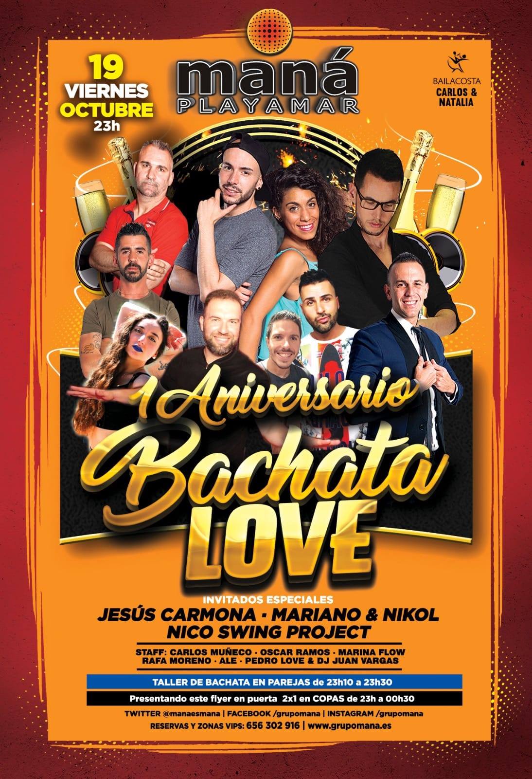 Primer Aniversario Bachata Love by Mana Playamar!