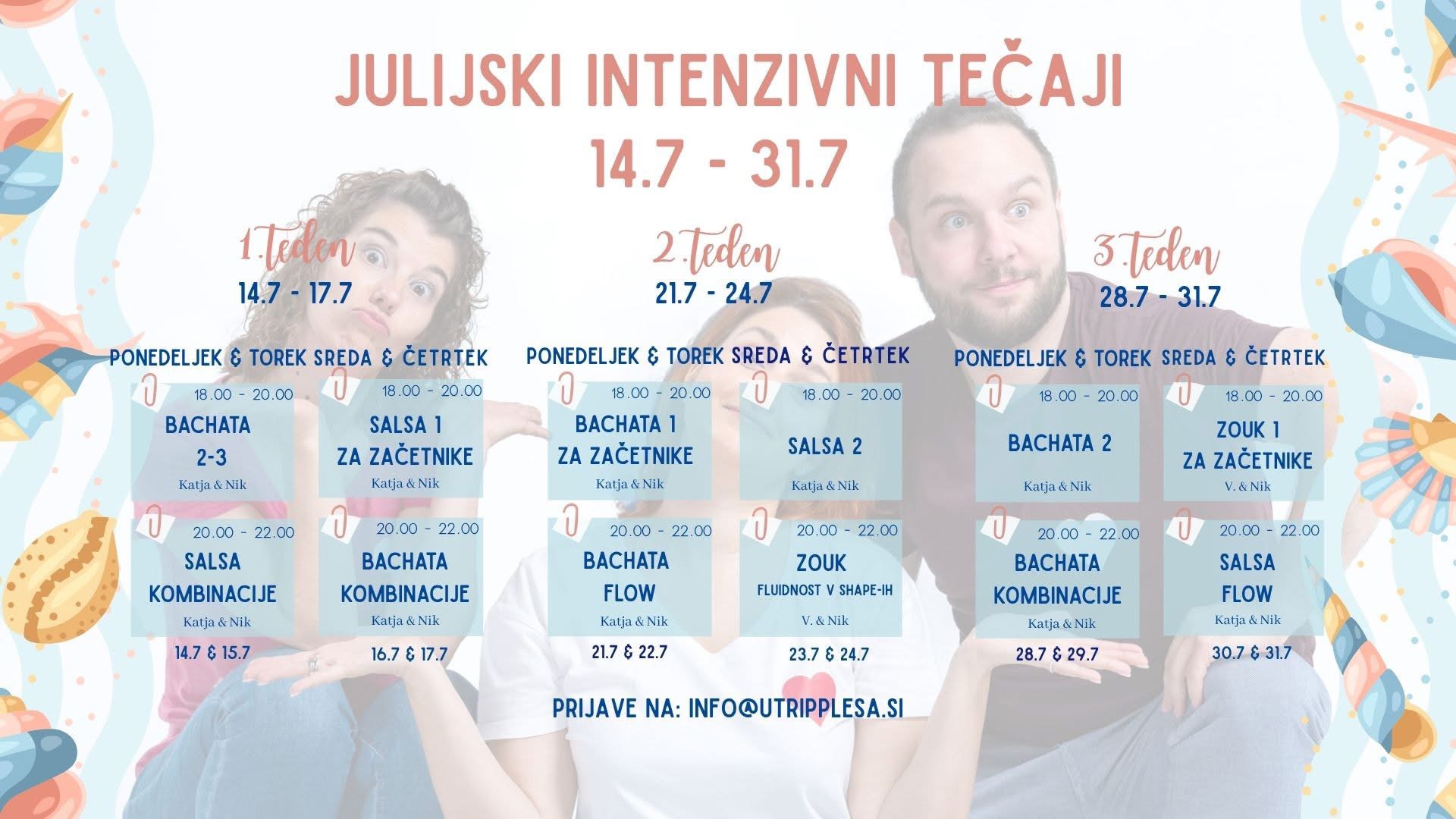 JULIJSKI INTENZIVNI TEČAJI - salsa, mambo, bachata, zouk❤️