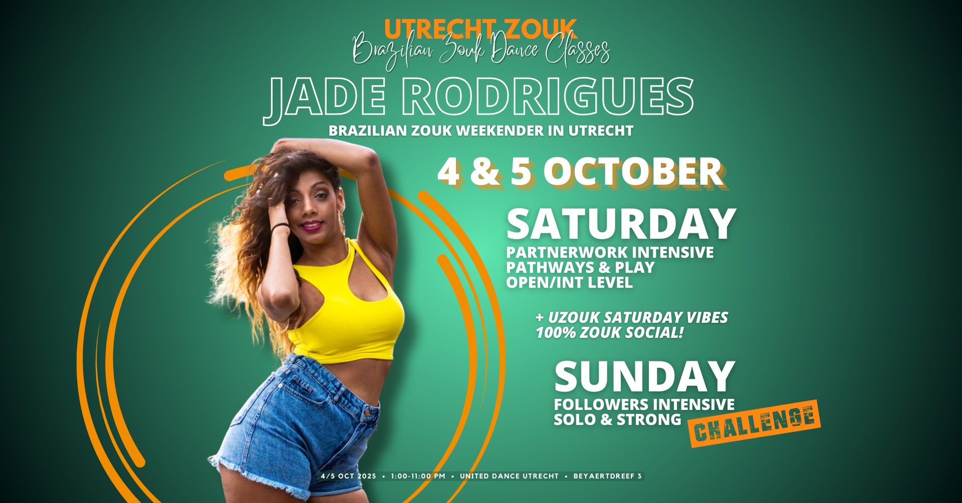 UZ Presents: Jade Rodrigues π₯ Brazilian Zouk Weekender in Utrecht!