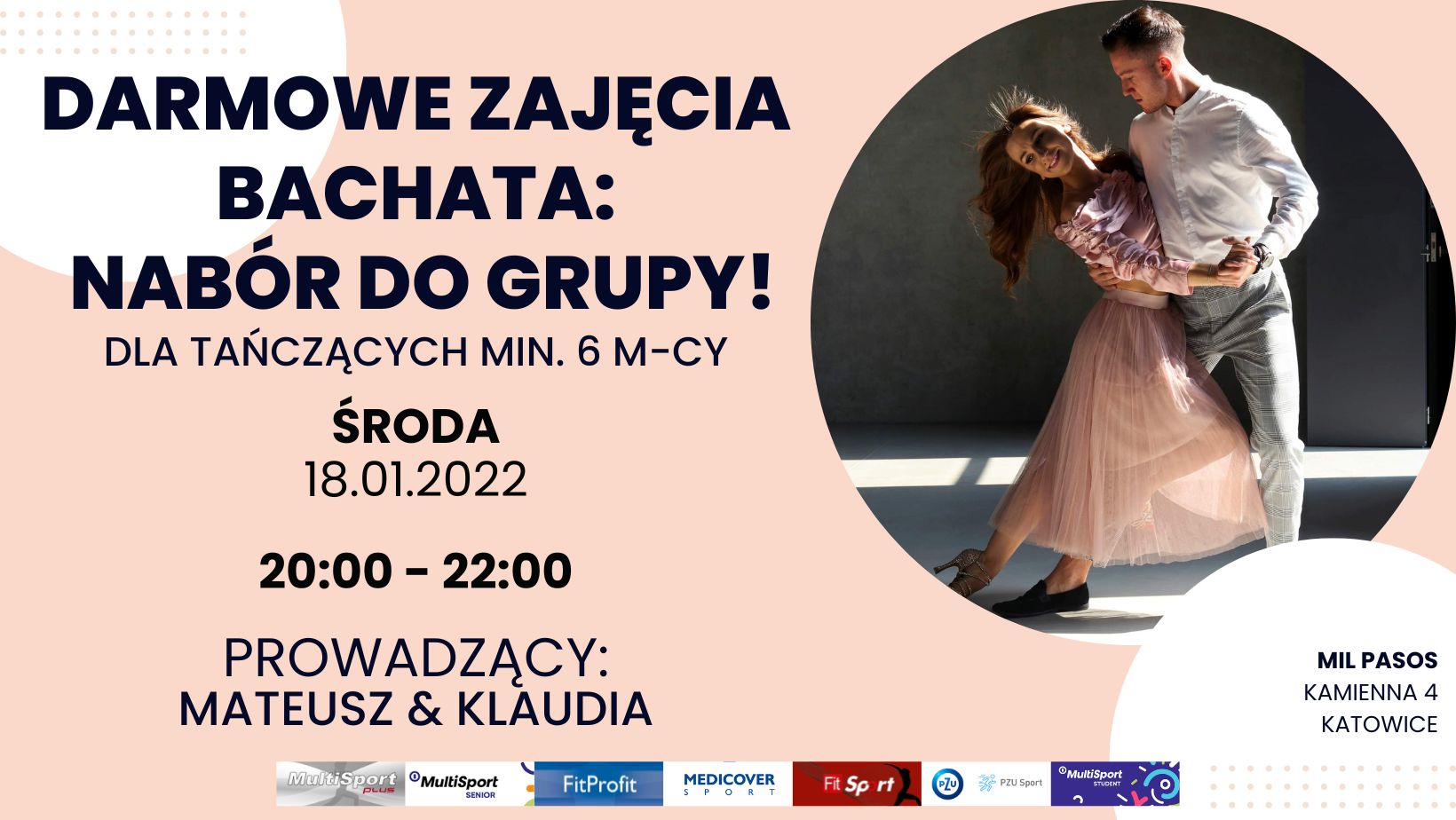 DARMOWE ZAJĘCIA BACHATA: nabór do grupy dla tańczących!