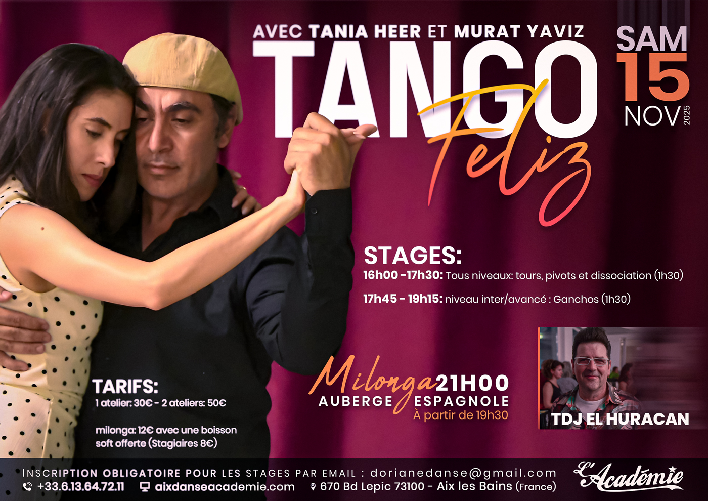 Tango Feliz - Stages & Milonga à l'Académie