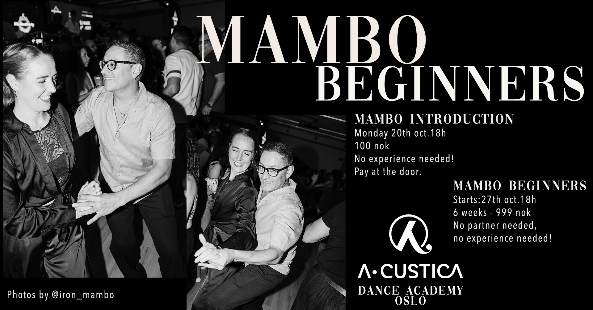 MAMBO (SALSA NEW YORK STYLE) BEGINNERS COURSE IN OSLOπΊππ