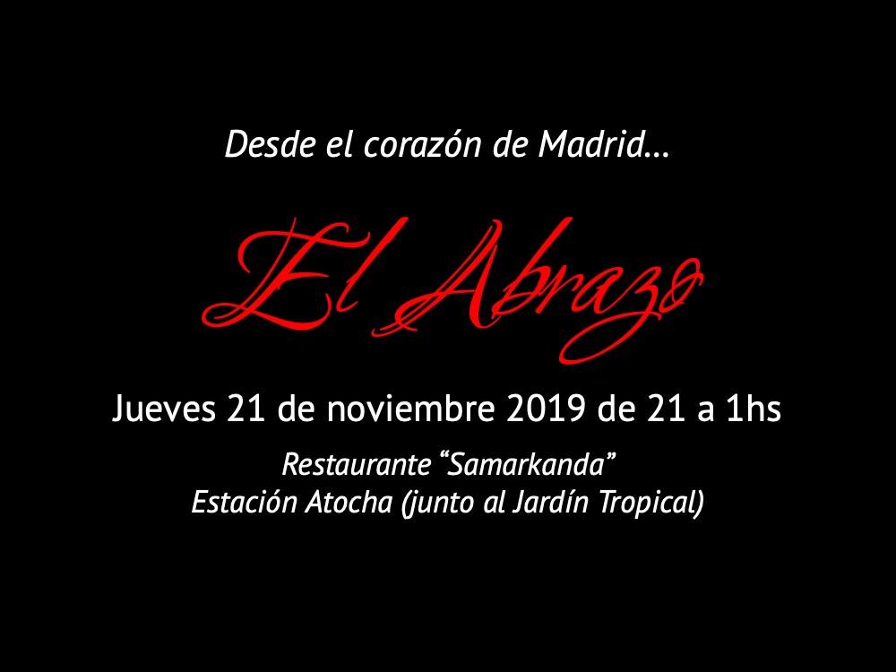 Milonga ¨El Abrazo¨ jueves 21 de noviembre 2019