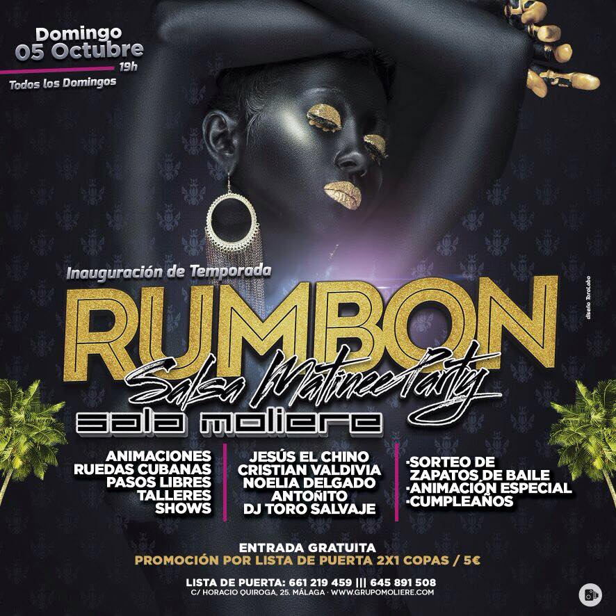 Nueva Temporada Latina Domingos Sala Moliere RUMBON SALSA MATINEÉ PARTY